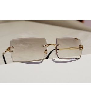 Rectangular Rimless ombre sunglasses